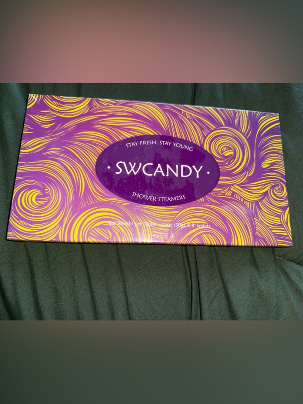 SWCANDY Shower Steamers - Purple & Yellow Packaging